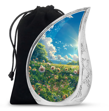 Flower Theme Large Urn 10 Inch