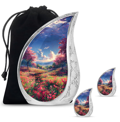 Sunset Theme Large Urn With 2 Keepsake Urn
