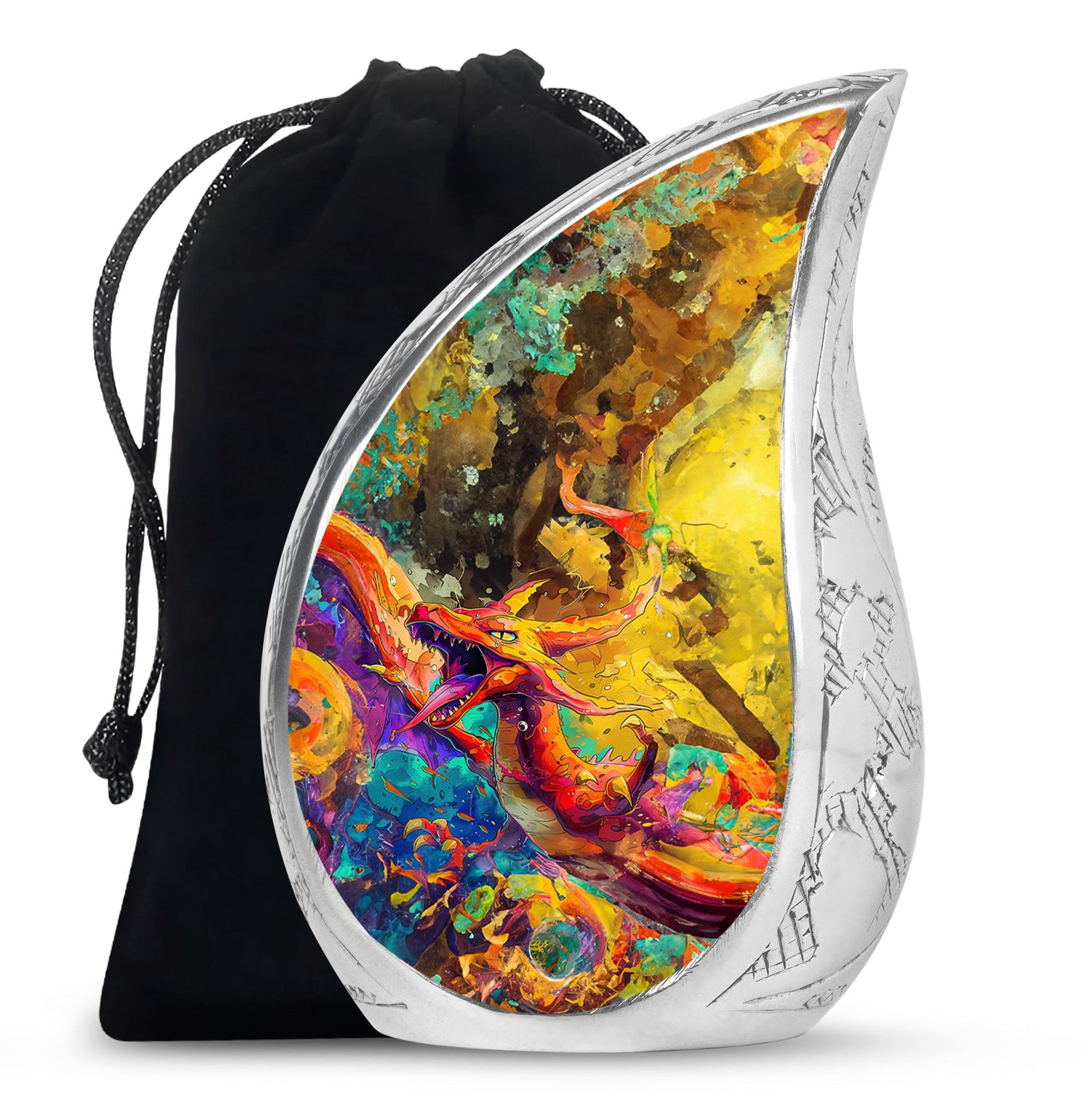 Dragon Theme Large Urn 10 Inch