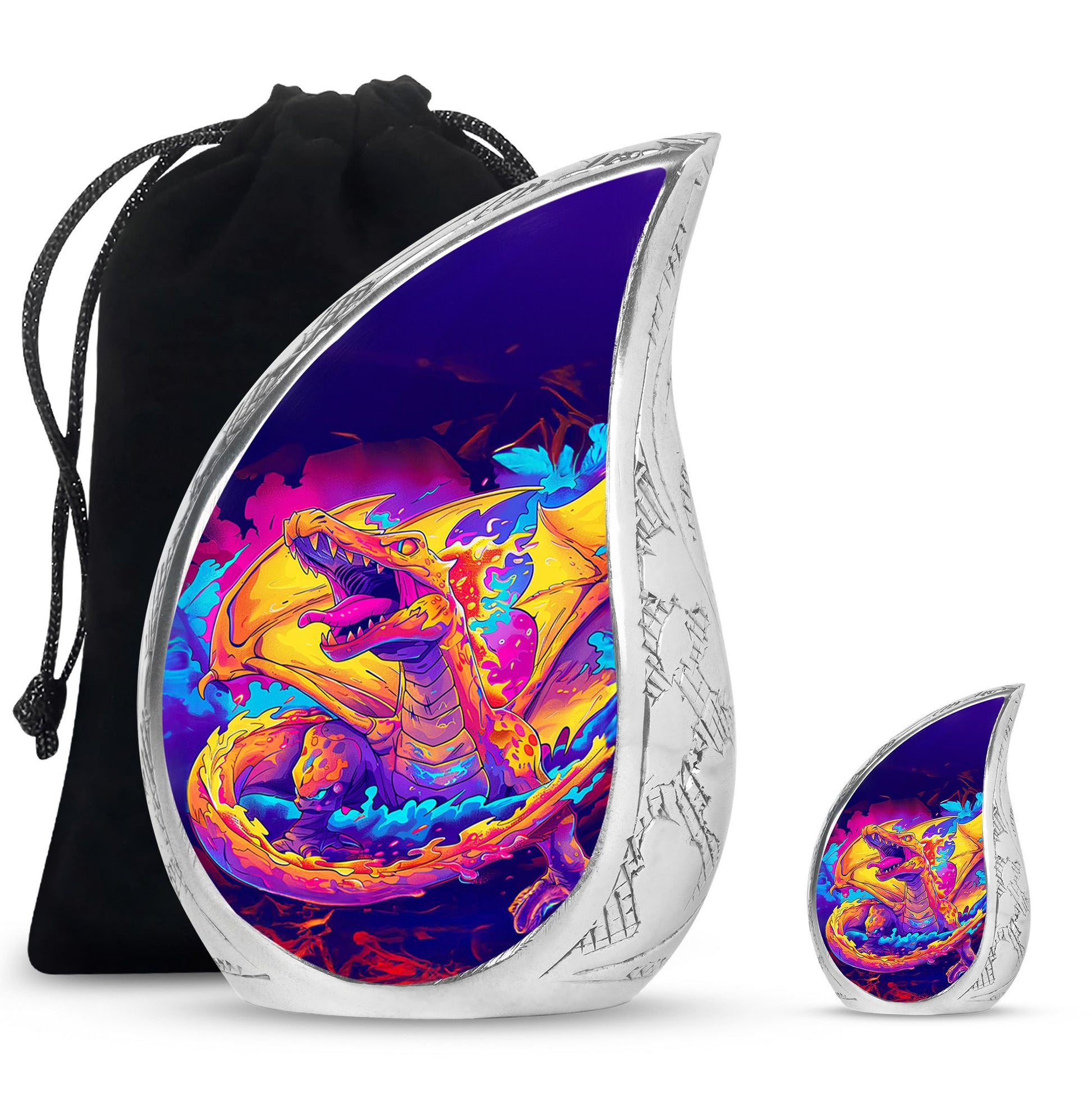 Dragon Theme Large Urn With 1 Keepsake Urn