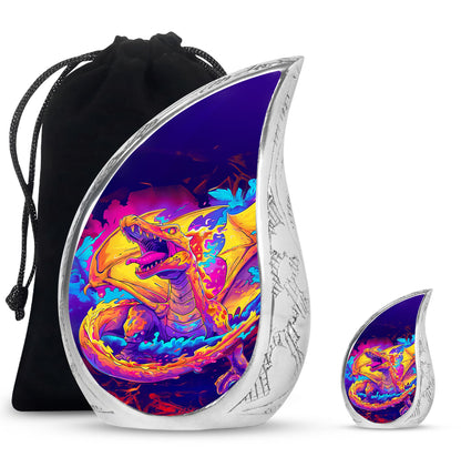 Dragon Theme Large Urn With 1 Keepsake Urn