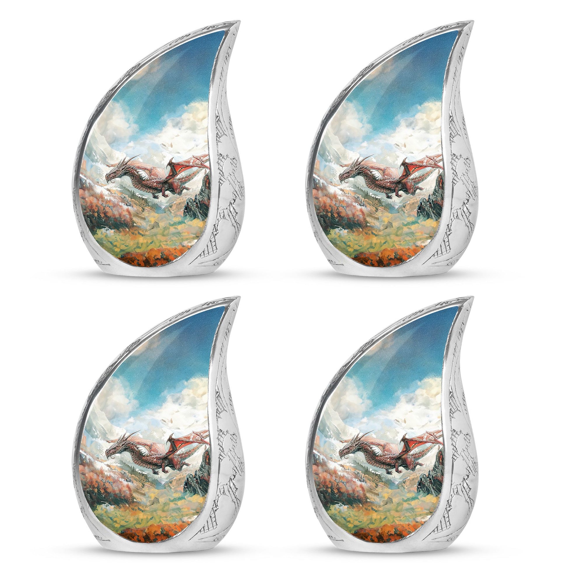 Dragon Theme 3 Inch Keepsake Pack of 4