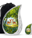 Deer Theme Large Urn With 1 Keepsake Urn