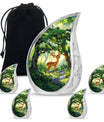 Deer Theme Large Urn With 4 Keepsake Urn