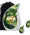Deer Theme Large Urn With 2 Keepsake Urn
