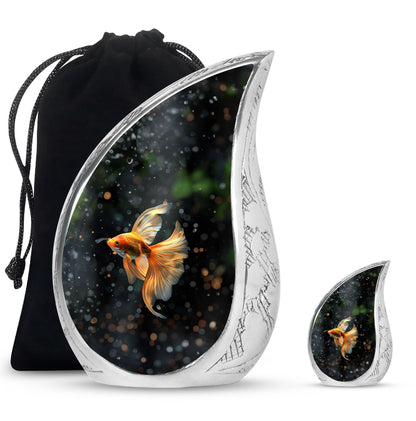 Fish Theme Large Urn With 1 Keepsake Urn