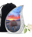 Cactus Sunset Memorial Urn – Desert Urn Keepsake For Human Ashes