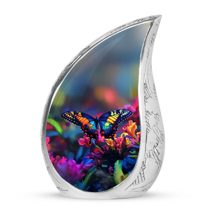 Resplendent Blue Butterfly Cremation Urn for Ashes - 10-inch, 200 cu in - Yatskia