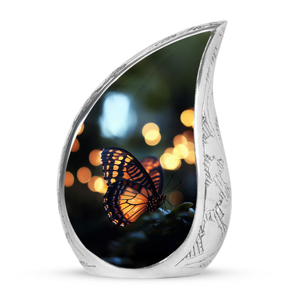 Personalized Eternal Butterfly Cremation Urns - Black 10-inch, 200 cu in - Yatskia