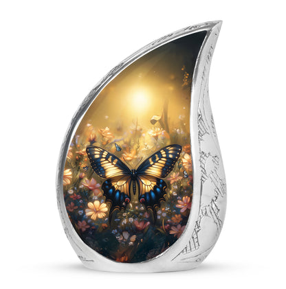 Personalized Magnificent Butterfly Cremation Urns - Gold 10-inch, 200 cu in - Yatskia