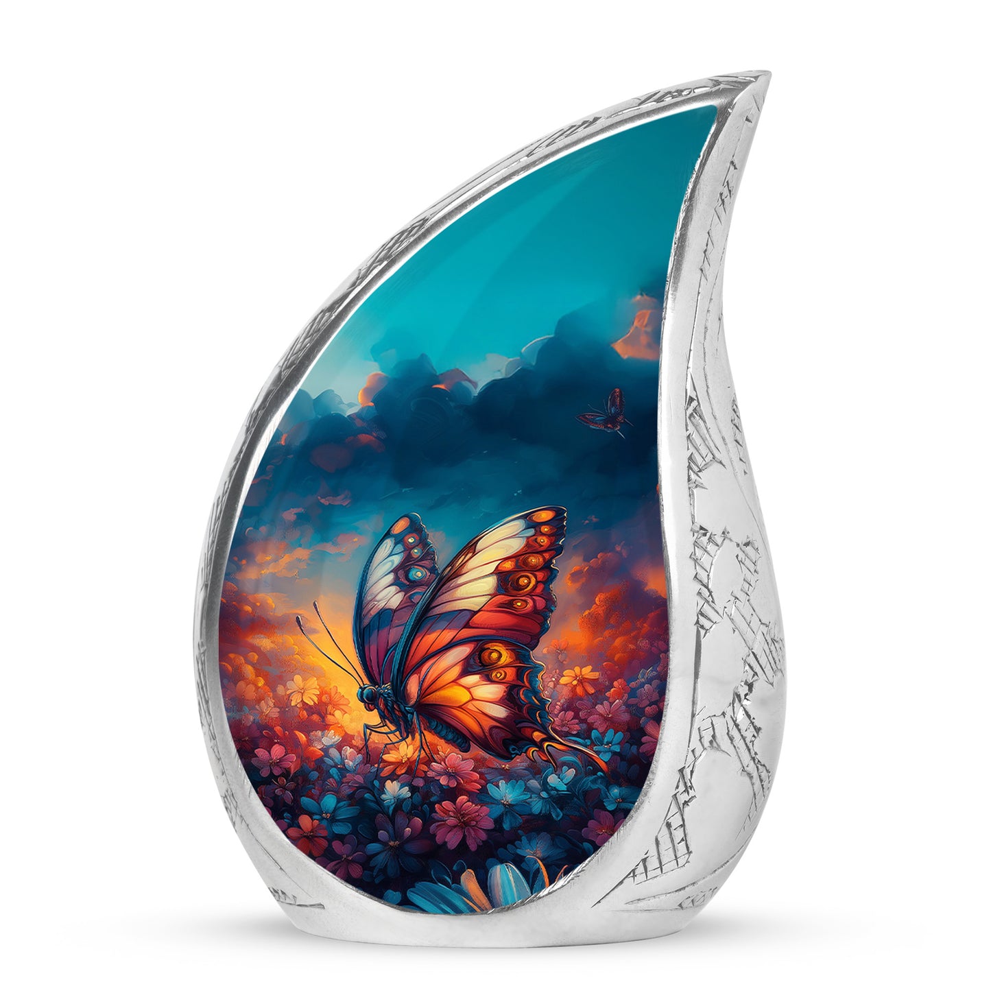 Blessed Butterfly Cremation Urns for Human Ashes - Blue 10-inch - Yatskia
