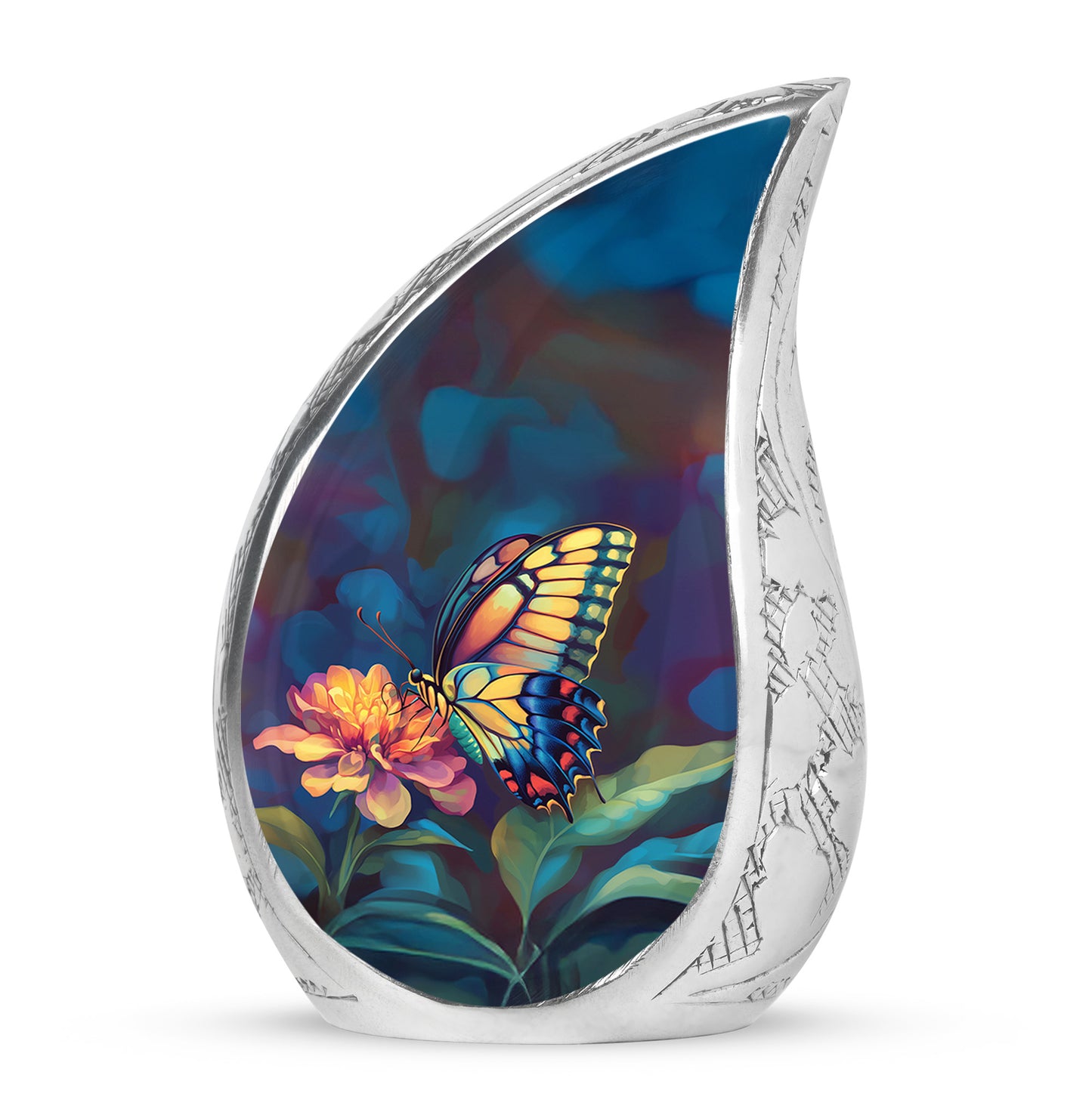 Everlasting Black Butterfly Dedication Urn for Human Ashes - 10-inch, 200 cu in - Yatskia