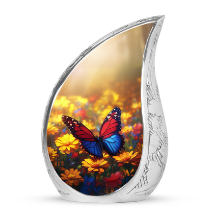 Gold Serene Butterfly Memorial Urn for Ashes - 10-inch, 200 cu in - Yatskia
