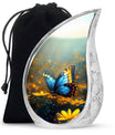 Majestic Blue Butterfly Ashes Urn - Funeral Urn For Cremation