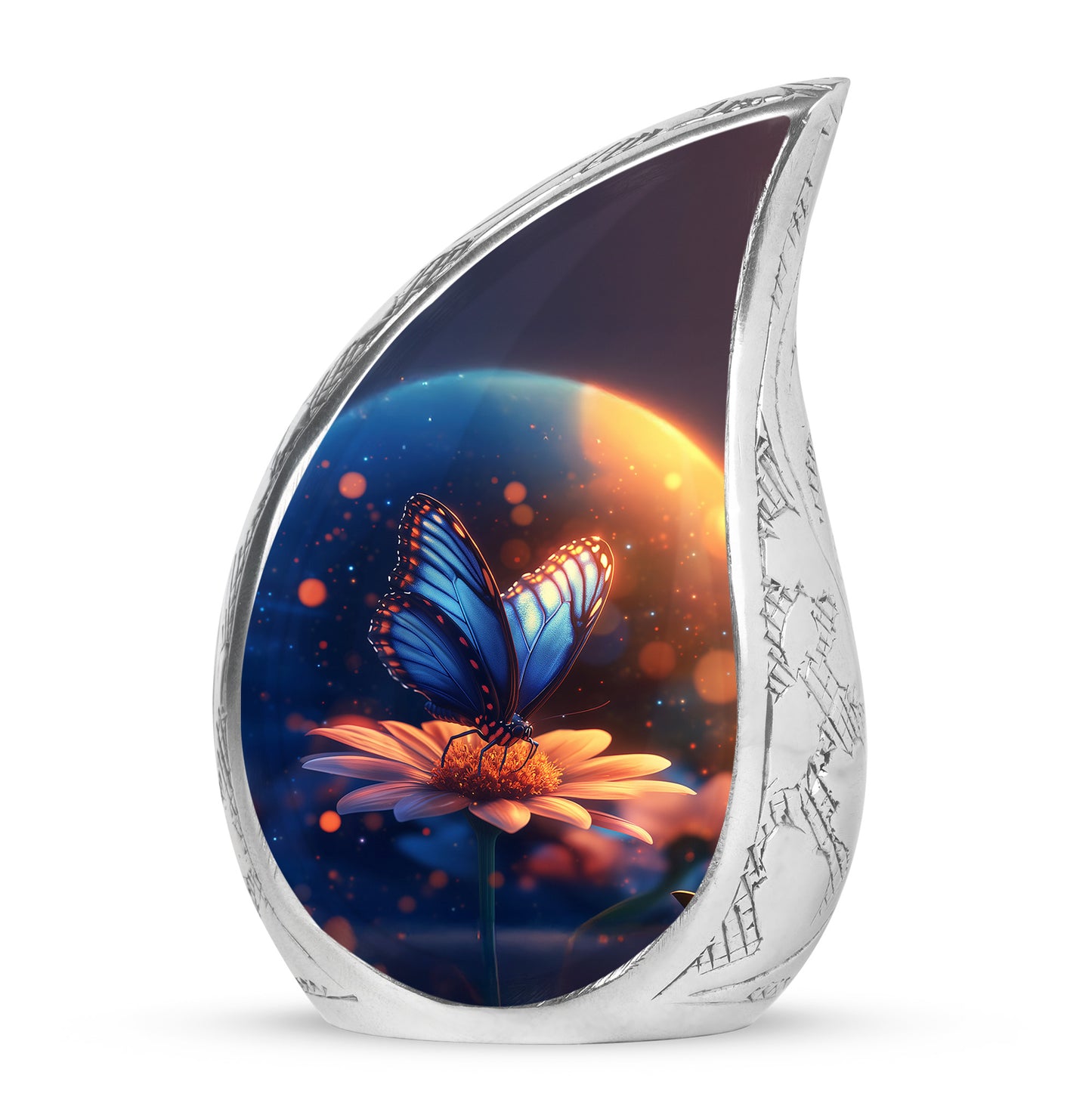 Personalized Butterfly Cremation Urns - Soothing Blue 10-inch, 200 cu in - Yatskia