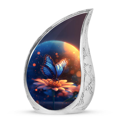 Personalized Butterfly Cremation Urns - Soothing Blue 10-inch, 200 cu in - Yatskia