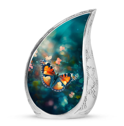 Personalized Refined Butterfly Cremation Urns - Teal - Yatskia