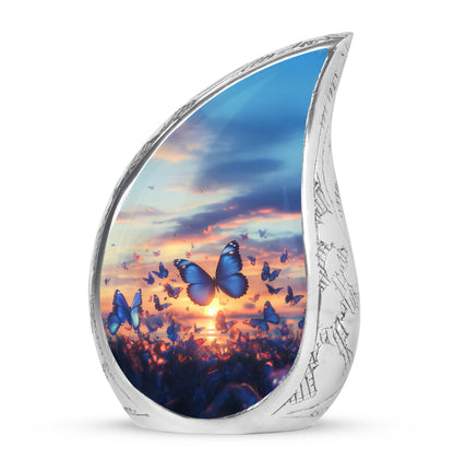 Sublime Butterfly Cremation Urns for Human Ashes - Blue 10-inch - Yatskia