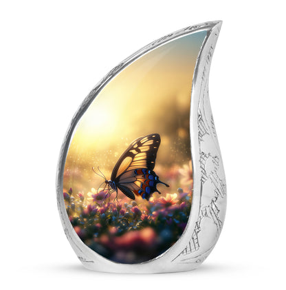 Illustrious Butterfly Memorial Cremation Urns - Gold 10-inch, 200 cu in - Yatskia