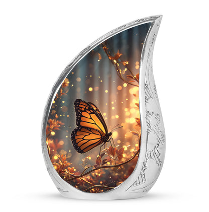 Personalized Blue Heavenly Butterfly Cremation Urns for Human Ashes - 10-inch, 200 cu in - Yatskia