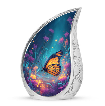 Dignified Blue Butterfly Cremation Urn for Ashes - 10-inch, 200 cu in - Yatskia