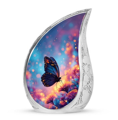 Blue Butterfly Solace Cremation Urns for Human Ashes - 10-inch, 200 cu in - Yatskia