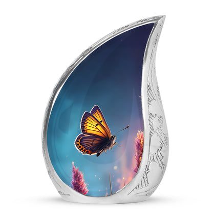 Personalized Blue Butterfly Cremation Urns for Ashes - Transcendent 10-inch - Yatskia