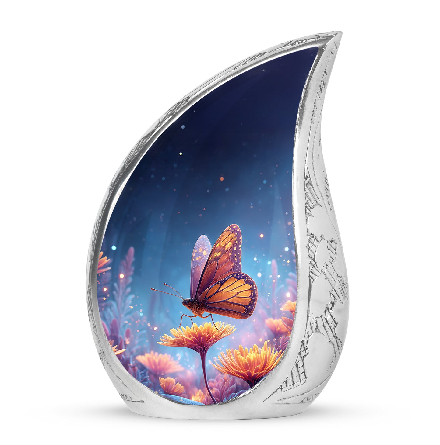 Personalized Elegant Butterfly Cremation Urns - Blue 10-inch, 200 cu in - Yatskia