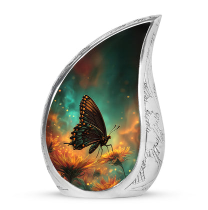 Personalized Teal Butterfly Cremation Urns for Ashes - Majestic 10-inch - Yatskia