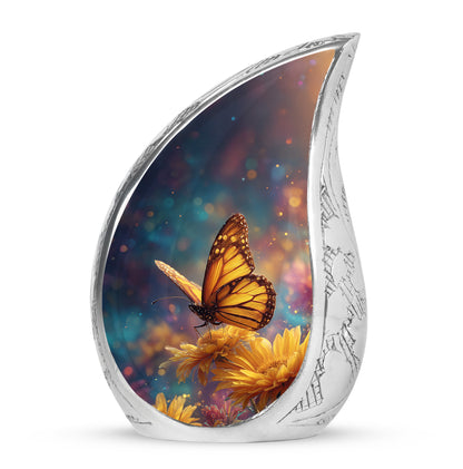 Blue Beloved Butterfly Cremation Urns for Human Ashes - 10-inch, 200 cu in - Yatskia