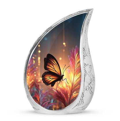 Dignified Gold Butterfly Cremation Urn for Ashes - 10-inch, 200 cu in - Yatskia
