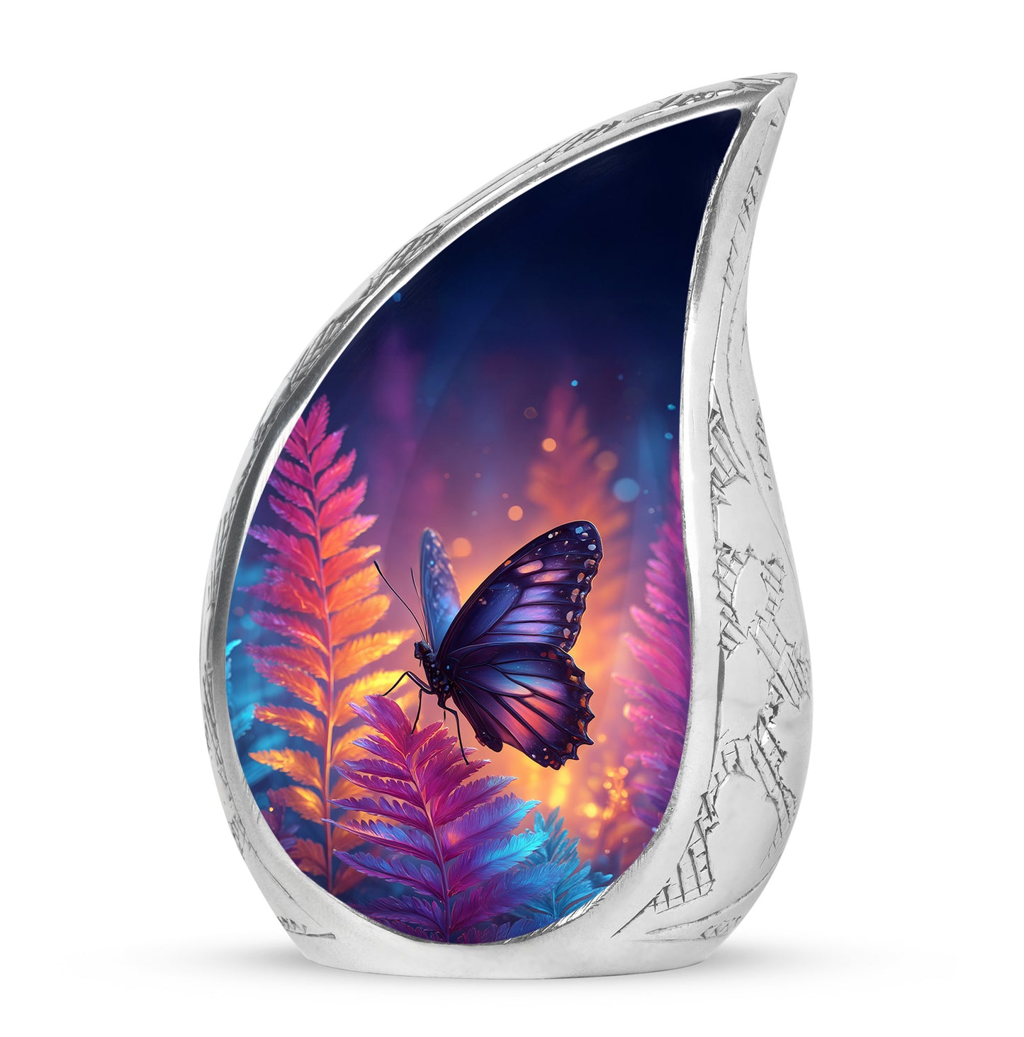 Harmonious Butterfly Cremation Urns for Human Ashes - Blue 10-inch - Yatskia
