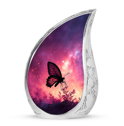 Pink Butterfly Cremation Urns - Imperial Testament 10-inch, 200 cu in - Yatskia