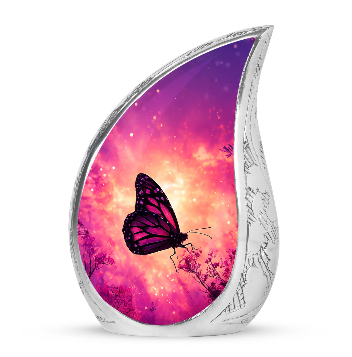 Personalized Elegant Butterfly Cremation Urns - Pink - Yatskia