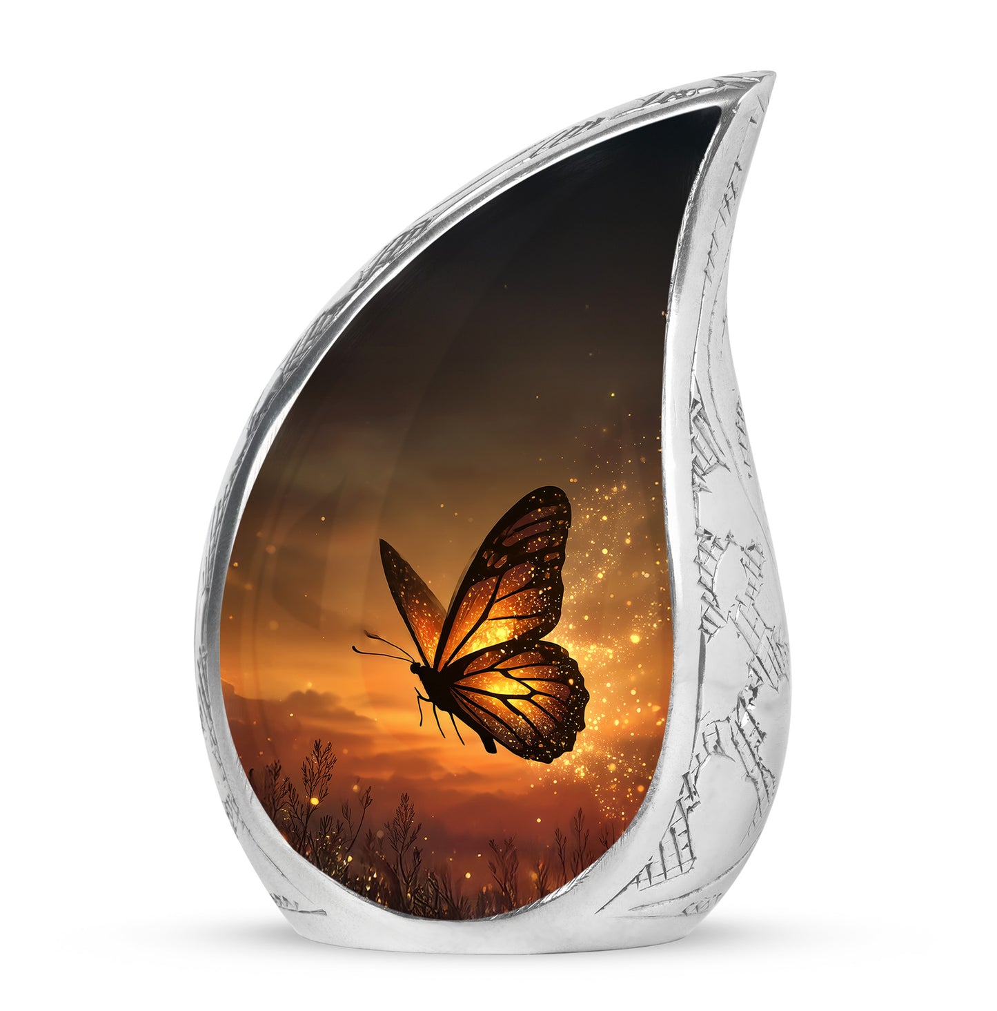 Dignified Gold Butterfly Cremation Urn for Ashes - 10-inch, 200 cu in - Yatskia