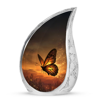 Dignified Gold Butterfly Cremation Urn for Ashes - 10-inch, 200 cu in - Yatskia