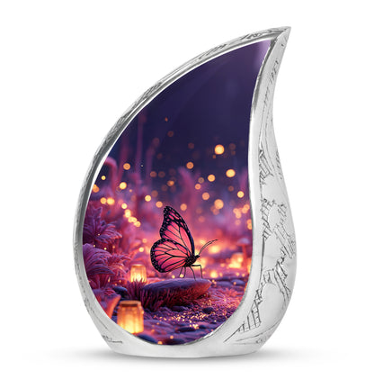 Divine Blue Butterfly Cremation Urn for Ashes - 10-inch, 200 cu in - Yatskia