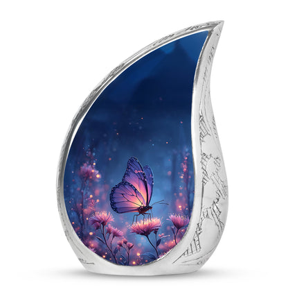 Radiant Butterfly Memorial Cremation Urns - Blue 10-inch, 200 cu in - Yatskia