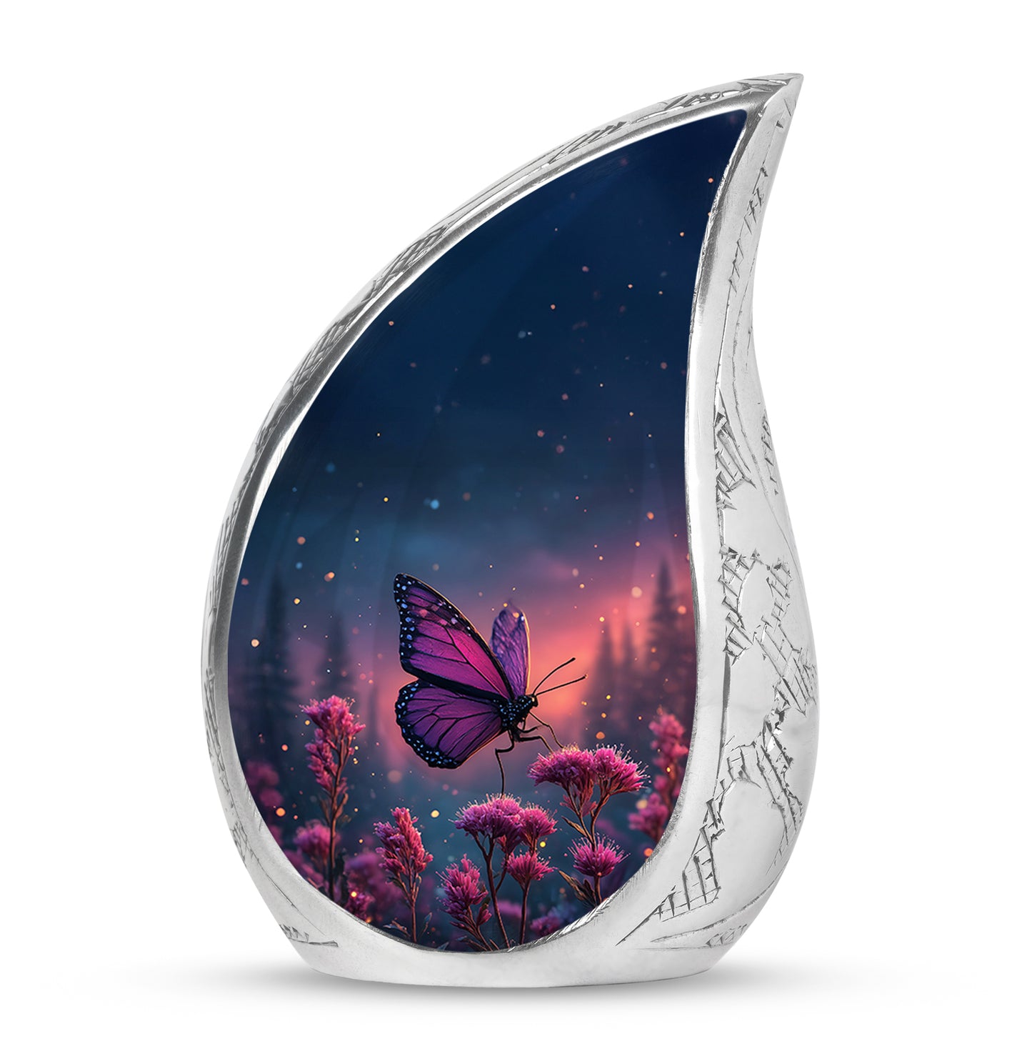 Personalized Elegant Butterfly Cremation Urns - Blue 10-inch, 200 cu in - Yatskia