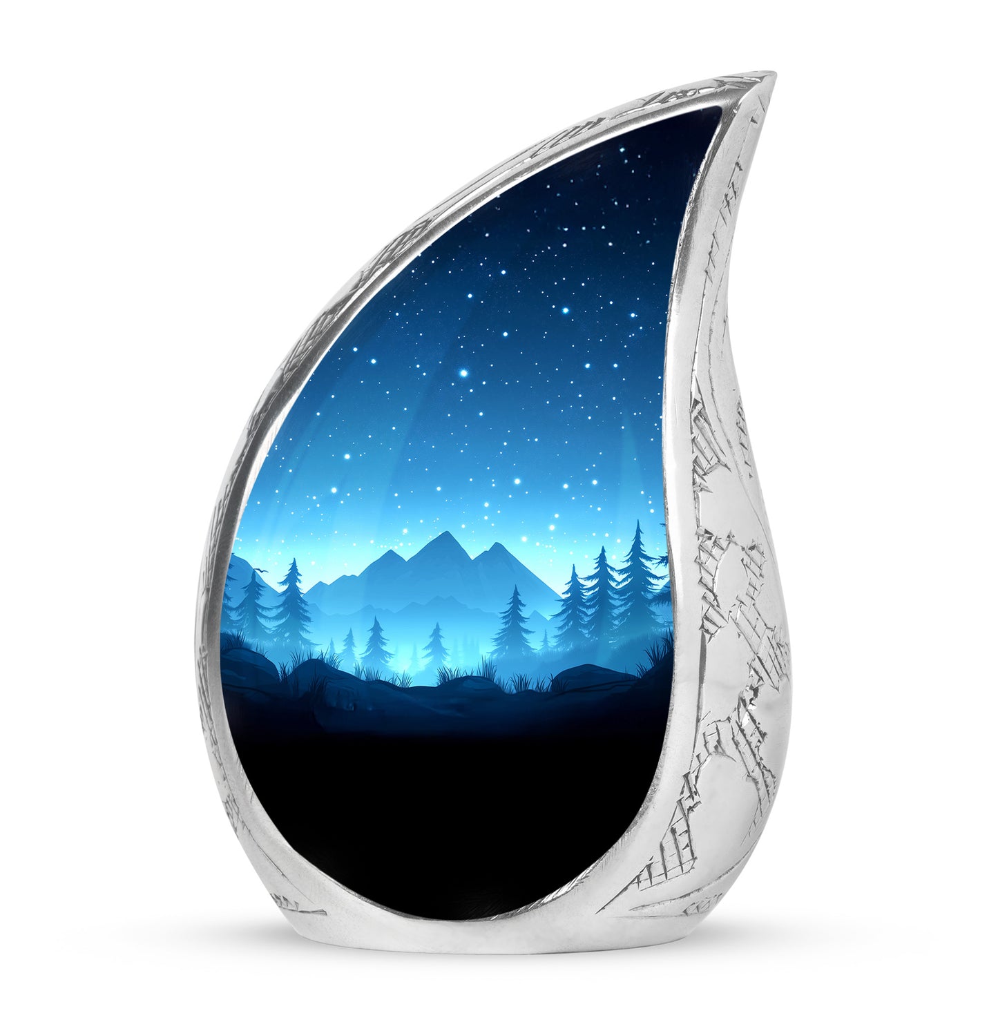 Blue Blue Cremation Urns - Honored Embrace 10-inch, 200 cu in - Yatskia