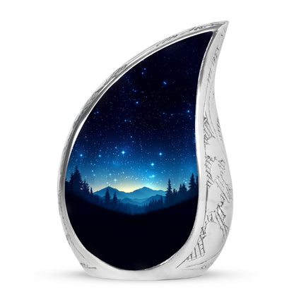 Divine Black Blue Cremation Urn for Ashes - 10-inch, 200 cu in - Yatskia