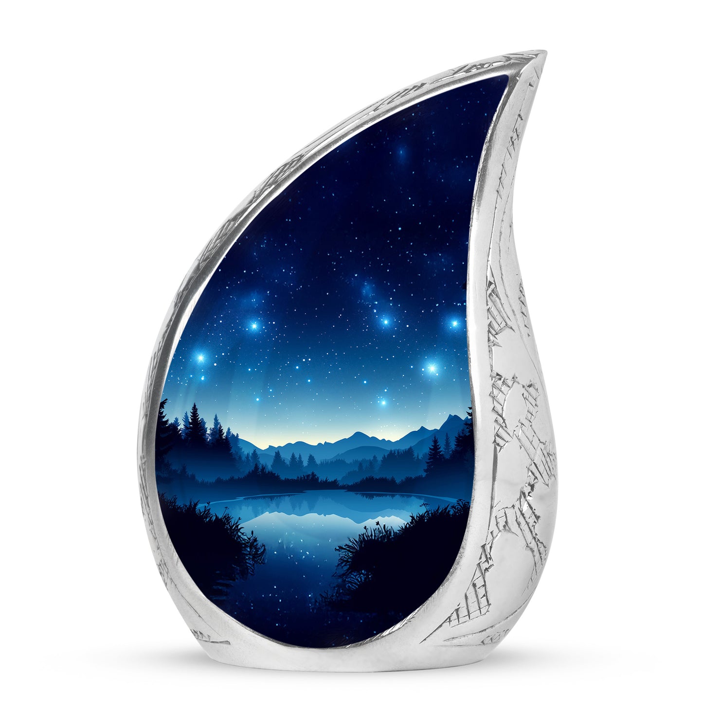 Personalized Eternal Blue Cremation Urns - Blue 10-inch, 200 cu in - Yatskia