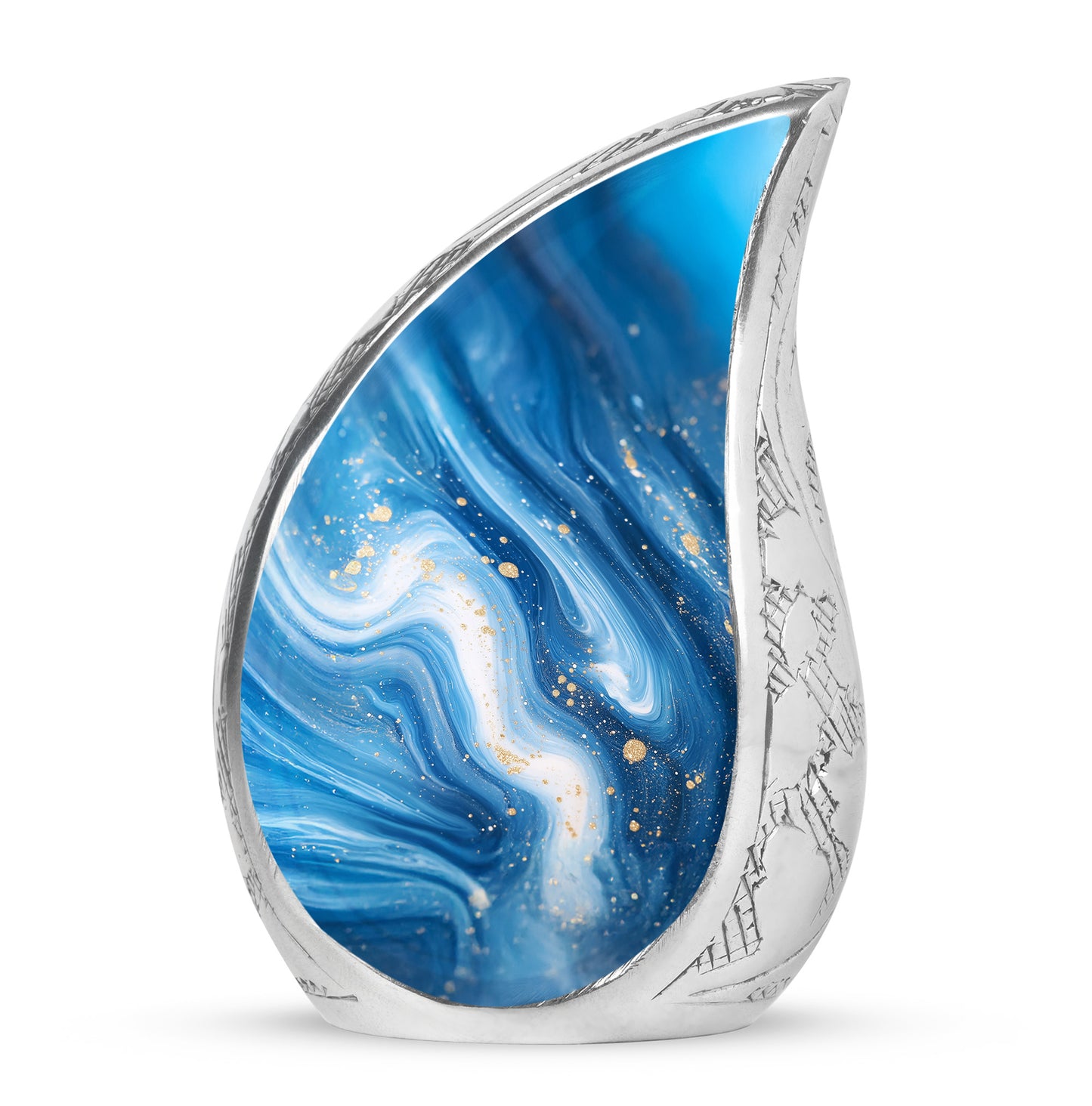 Blue Blue Keepsake Cremation Urns for Human Ashes - 10-inch, 200 cu in - Yatskia