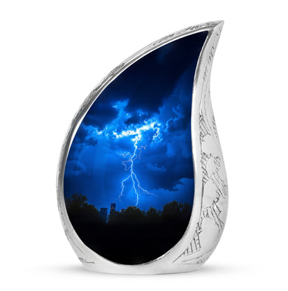 Personalized Blue Blue Cremation Urns for Ashes - Transcendent 10-inch - Yatskia