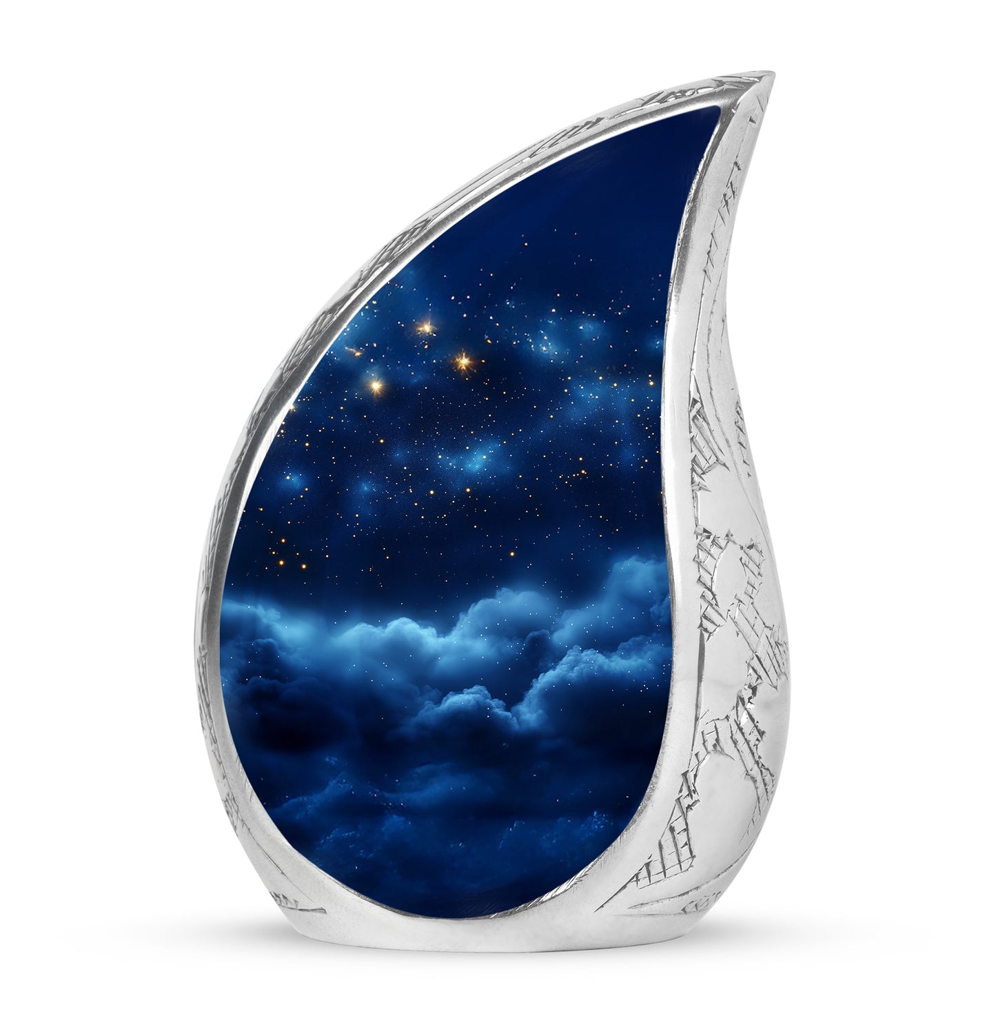 Distinguished Blue Blue Cremation Urn for Ashes - 10-inch, 200 cu in - Yatskia
