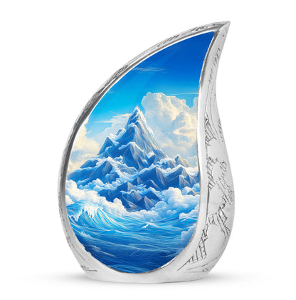 Resplendent Blue Blue Cremation Urn for Ashes - 10-inch, 200 cu in - Yatskia