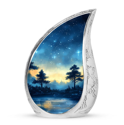 Blue Blue Cremation Urns - Glorious Memorial 10-inch, 200 cu in - Yatskia