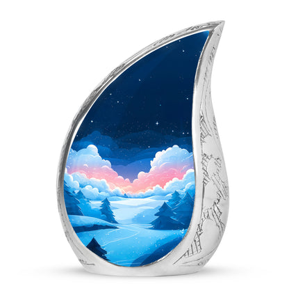 Personalized Blue Heavenly Blue Cremation Urns for Human Ashes - 10-inch, 200 cu in - Yatskia