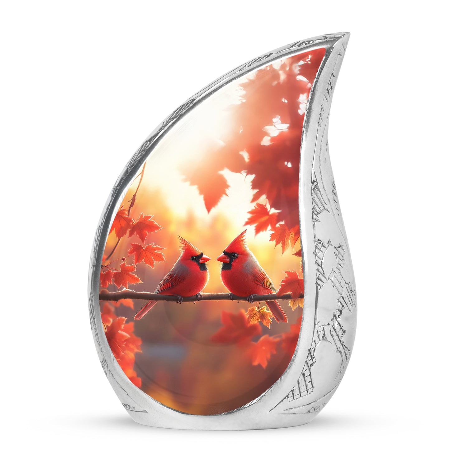 Everlasting Gold Cardinal Treasure Urn for Human Ashes - 10-inch, 200 cu in - Yatskia