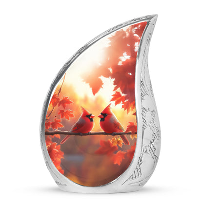 Everlasting Gold Cardinal Treasure Urn for Human Ashes - 10-inch, 200 cu in - Yatskia